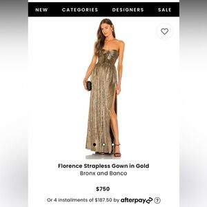 Bronx and Banco gold metallic dress
